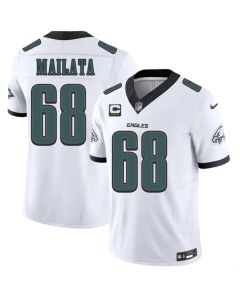 Youth Philadelphia Eagles #68 Jordan Mailata White 2026 3-Star C Patch Vapor F.U.S.E. Untouchable Limited Jersey