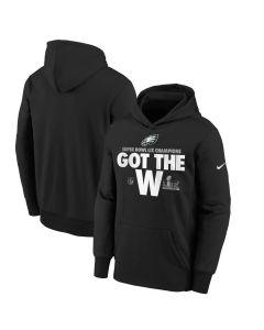 Youth Philadelphia Eagles Black Super Bowl LIX Champions Parade Pullover Hoodie (Black)