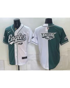 Youth Philadelphia Eagles Green Split Cool Base Stitched Baseball Jersey (Style 17)