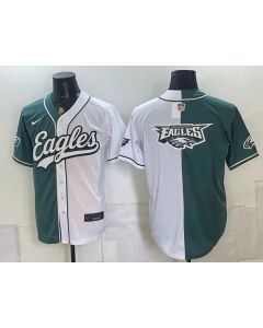 Youth Philadelphia Eagles Green Split Cool Base Stitched Baseball Jersey