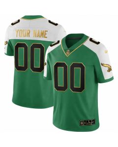Youth Philadelphia Eagles Kelly Green Alternate Gold Vapor Limited Custom Jersey