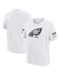 Youth Philadelphia Eagles White 2024 Salute To Service T-Shirt (White)