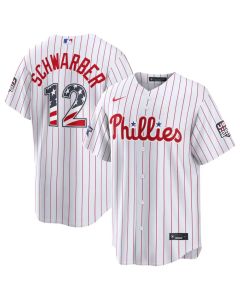 Youth Philadelphia Phillies #12 Kyle Schwarber White 2026 All-Star Edition Stars & Stripes Stadium Jersey