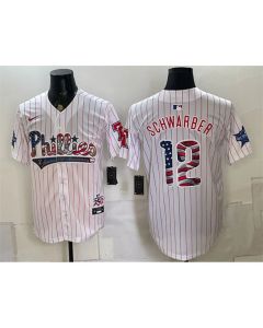 Youth Philadelphia Phillies #12 Kyle Schwarber White 2026 All-Star & USA 250 Fourth of July Home Baseball Jersey (White)