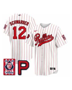 Youth Philadelphia Phillies #12 Kyle Schwarber White Stitched Baseball Jersey (White)