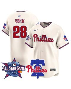 Youth Philadelphia Phillies #28 Alec Bohm Cream 2026 MLB All-Star Jersey (Cream)