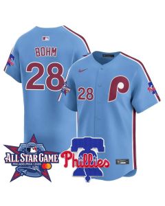 Youth Philadelphia Phillies #28 Alec Bohm Light Blue 2026 MLB All-Star Jersey (Blue)