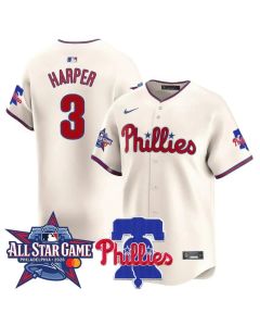 Youth Philadelphia Phillies #3 Bryce Harper Cream 2026 MLB All-Star Jersey (Cream)