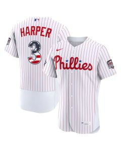 Youth Philadelphia Phillies #3 Bryce Harper White 2026 All-Star Edition Stars & Stripes Authentic Jersey (White)