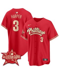 Youth Philadelphia Phillies #3 Bryce Harper Red 2026 MLB All-Star Jersey (Style 3)