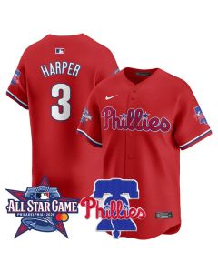 Youth Philadelphia Phillies #3 Bryce Harper Red 2026 MLB All-Star Jersey