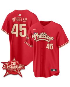 Youth Philadelphia Phillies #45 Zack Wheeler Red 2026 MLB All-Star Jersey (Style 3)