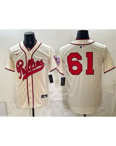 Youth Philadelphia Phillies #61 Cristopher Sanchez Cream 2026 Field of Dreams Stadium Stitched Baseball Jersey