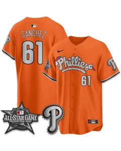 Youth Philadelphia Phillies #61 Cristopher Sanchez Orange 2026 MLB All-Star Jersey