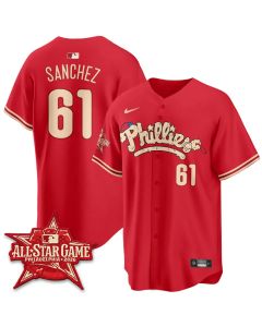 Youth Philadelphia Phillies #61 Cristopher Sanchez Red 2026 MLB All-Star Jersey