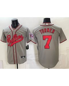 Youth Philadelphia Phillies #7 Trea Turner Gray Cool Base Stitched Baseball Jersey (Gray)