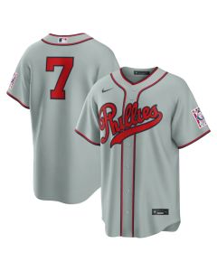 Youth Philadelphia Phillies #7 Trea Turner Gray 2026 Field of Dreams Stadium Jersey