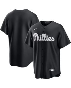 Youth Philadelphia Phillies Black Lights Out Replica Jersey (Black)
