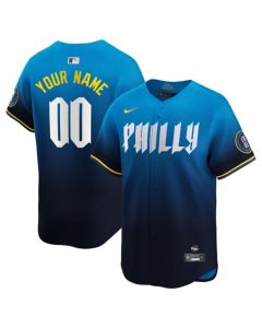 Youth Philadelphia Phillies Blue 2024 City Connect Limited Custom Jersey (Blue)