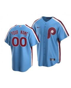 Youth Philadelphia Phillies Light Blue Cool Base Custom Jersey (Blue)