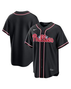 Youth Philadelphia Phillies Nike Fashion Replica Black Out Jersey (Black)