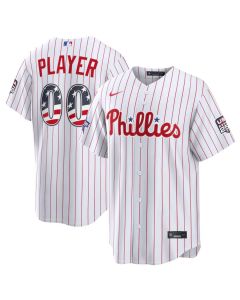 Youth Philadelphia Phillies White 2026 All-Star Edition Stars & Stripes Stadium Custom Jersey (White)