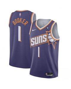 Youth Phoenix Suns #1 Devin Booker Purple 2023 Icon Edition Stitched Basketball Jersey (Purple)