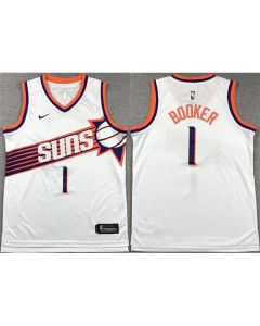 Youth Phoenix Suns #1 Devin Booker White Association Edition Stitched Basketball Jersey