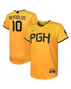 Youth Pittsburgh Pirates #10 Bryan Reynolds Gold 2023 City Connect Stitched Jersey
