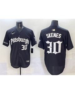 Youth Pittsburgh Pirates #30 Paul Skenes Black "Gothic Steel City Edition" Vapor Limited Stitched Baseball Jersey (Black)