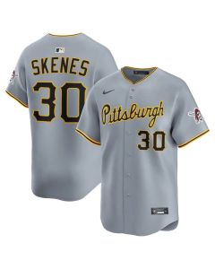 Youth Pittsburgh Pirates #30 Paul Skenes Nike Gray Road Limited Jersey