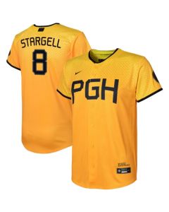 Youth Pittsburgh Pirates #8 Willie Stargell Gold 2023 City Connect Stitched Jersey