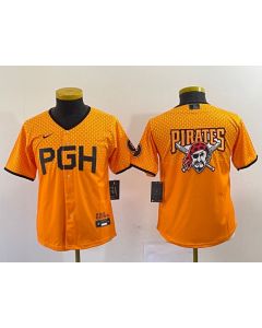 Youth Pittsburgh Pirates Gold 2023 City Connect Team Big Logo Stitched Jersey