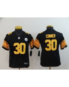 Youth Pittsburgh Steelers #30 James Conner Black Limited Rush NFL Stitched Jersey