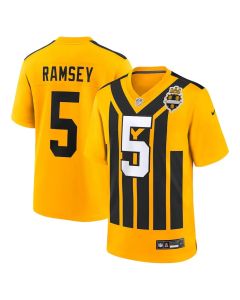 Youth Pittsburgh Steelers #5 Jalen Ramsey Gold Alternate 1933 Throwback Game Jersey (Gold)