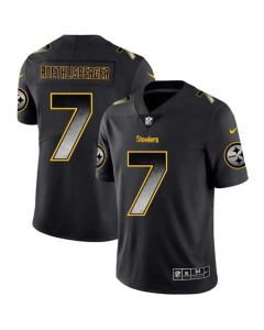 Youth Pittsburgh Steelers #7 Ben Roethlisberger Black Smoke Fashion Limited Stitched NFL Jersey