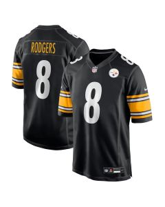 Youth Pittsburgh Steelers #8 Aaron Rodgers Black Game Jersey (Black)