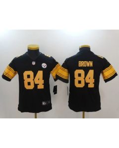 Youth Pittsburgh Steelers #84 Antonio Brown Black Limited Rush NFL Stitched Jersey