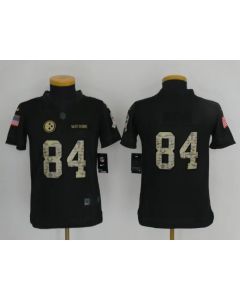 Youth Pittsburgh Steelers #84 Antonio Brown Black Salute to Service Limited Stitched NFL Jersey