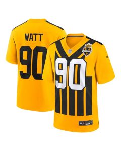 Youth Pittsburgh Steelers #90 T.J. Watt Gold Alternate 1933 Throwback Game Jersey (Gold)