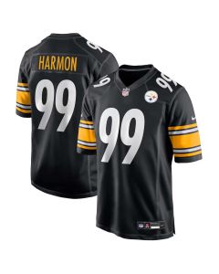 Youth Pittsburgh Steelers #99 Derrick Harmon Black 2025 NFL Draft First Round Pick Game Jersey (Black)
