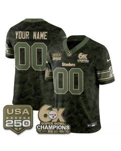 Youth Pittsburgh Steelers Camo 2026 Salute to Service Vapor F.U.S.E. Limited Custom Jersey (Style 2)