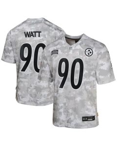 Youth Pittsburgh Steelers T.J. Watt Arctic Camo 2024 Salute to Service Game Jersey (Camo)