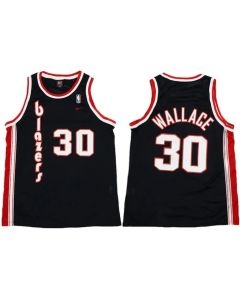 Youth Portland Trail Blazers #30 Rasheed Wallace Black 1976-77 Stitched Basketball Jersey