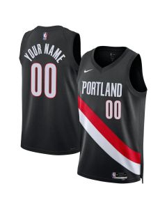Youth Portland Trail Blazers Nike Black Swingman Icon Edition Custom Jersey (Black)