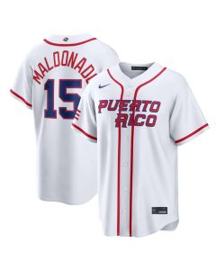Youth Puerto Rico Baseball #15 Martin Maldonado White 2026 World Baseball Classic Home Stadium Jersey (White)