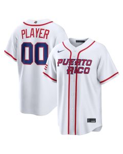 Youth Puerto Rico Baseball Custom White 2026 World Baseball Classic Home Jersey (2026)