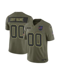 Youth's Buffalo Bills Custom Olive 2025 Salute to Service Retired Limited Jersey (Olive)