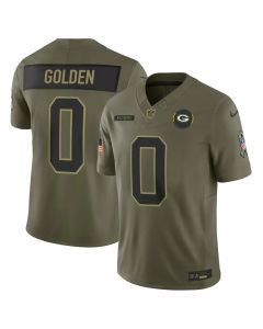 Youth's Green Bay Packers #0 Matthew Golden Olive 2025 Salute to Service Retired Limited Jersey