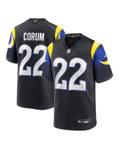 Youth's Los Angeles Rams #22 Blake Corum Black Rivalries Collection Game Jersey